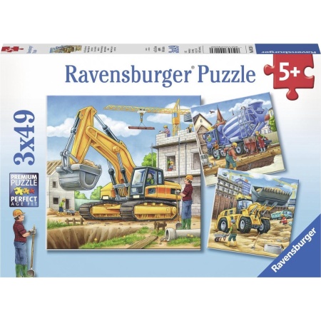 Ravensburger puzzel Grote bouwvoertuigen - 3x49 stukjes - kinderpuzzel