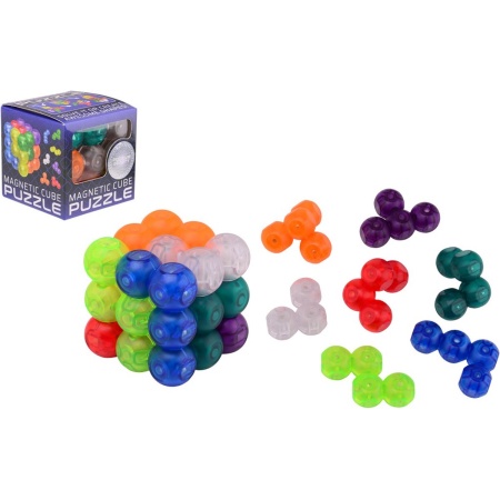 Magnetische puzzel kubus - 7 Puzzelstukjes - Speelgoed - 6 x 6 cm - Kunststof - multicolor