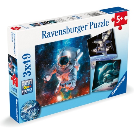 Ravensburger puzzel Space - Drie puzzels - 49 stukjes - kinderpuzzel