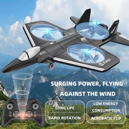Wonky Monkey - RC Quadcopter Drone - Straaljager - 3 Propellors - Vliegtuig - 24 Ghz