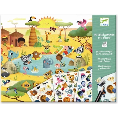 DJECO stickerset Savannah woestijn en noordpool