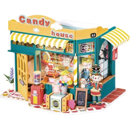 Robotime Miniatuur Huisje Rainbow Candy House DG158 - Miniatuur - Knutselen