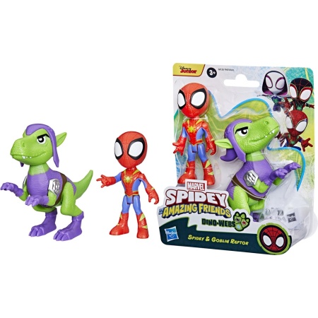 Marvel Spidey and His Amazing Friends - Dino-Webs Spidey en Goblin Raptor -