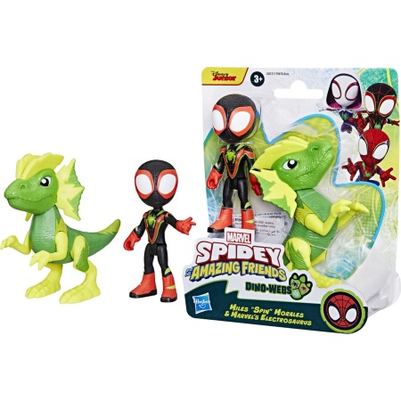 Marvel Spidey and His Amazing Friends - Dino-Webs Miles Morales en Electrosaurus -