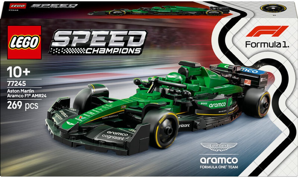 ハロー LEGO Speed Champions Aston Martin Aramco F1 AMR24 racewagen Set