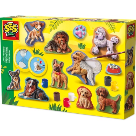 SES Creative 01294 Gieten en Schilderen - Honden - Creatieve Knutselset voor Kinderen