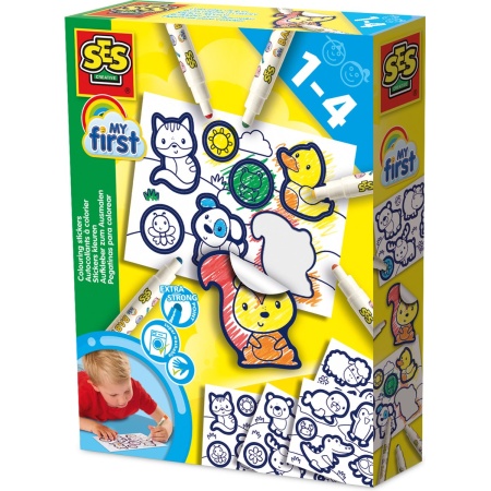 SES Creative 14475 My First Stickers inkleuren - Makkelijk te kleuren stickers met