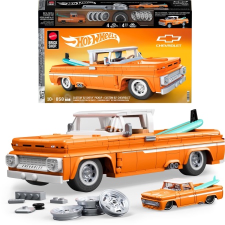 Mattel Mattel Brick Shop Hot Wheels Elite Series Building Set 1/16 Custom '62 Chevy Pickup Vehicles