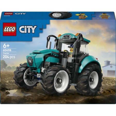 LEGO® City Tractor - Boerderijspeelgoed met een Minifiguur van een Boer - Klassiek Boerderijvoertuig met Grote Rubberen Tractorbanden - Geweldig Cadeau voor een Verjaardag of de Feestdagen voor Jongens, Meisjes en Kinderen Vanaf 6 Jaar - 60498