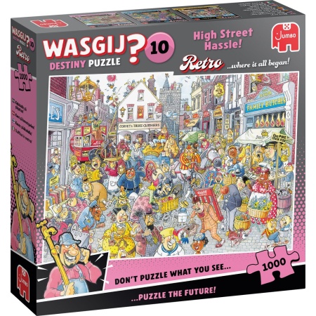 Wasgij Retro Destiny 10 - Chaos in de winkelstraat! - 1000 stukjes puzzel - Legpuzzel voor volwassenen
