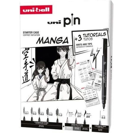 Uni-ball Manga Tekenen Pin Beginnerskoffer Fineliners Starterset.