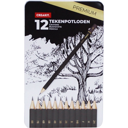 CREAKIT. tekenpotloden 12 Stuks – In bewaarblik – Potloden voor Kinderen en... |