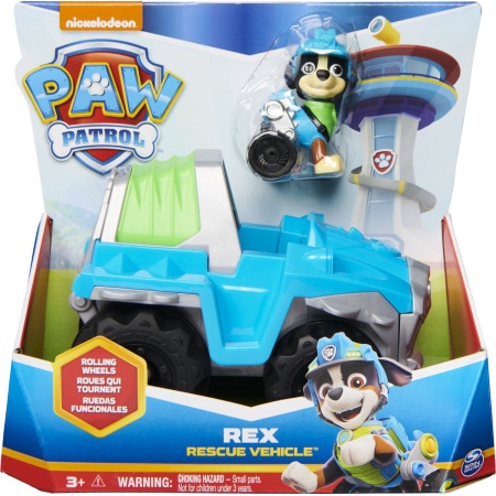 PAW Patrol - Rex's Dinosaur-voertuig - speelgoedauto met speelfiguur