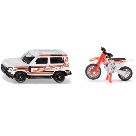 Siku 1114, Land Rover Defender met KTM Moto, metaal/kunststof