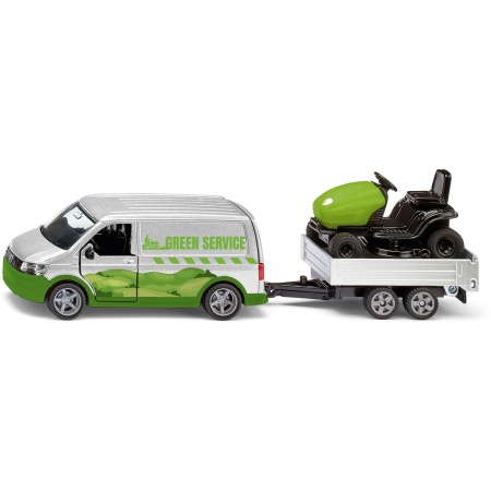 Siku 2005, VW T6 met Lawn Tractor, schaal 1:50; metaal/kunststof |