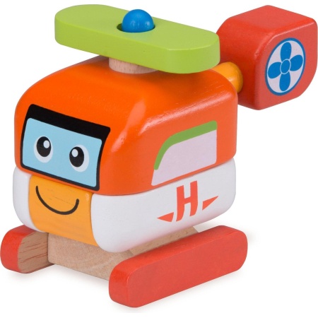 Bouwvoertuig Wonderworld Helikopter 12x7x10 cm